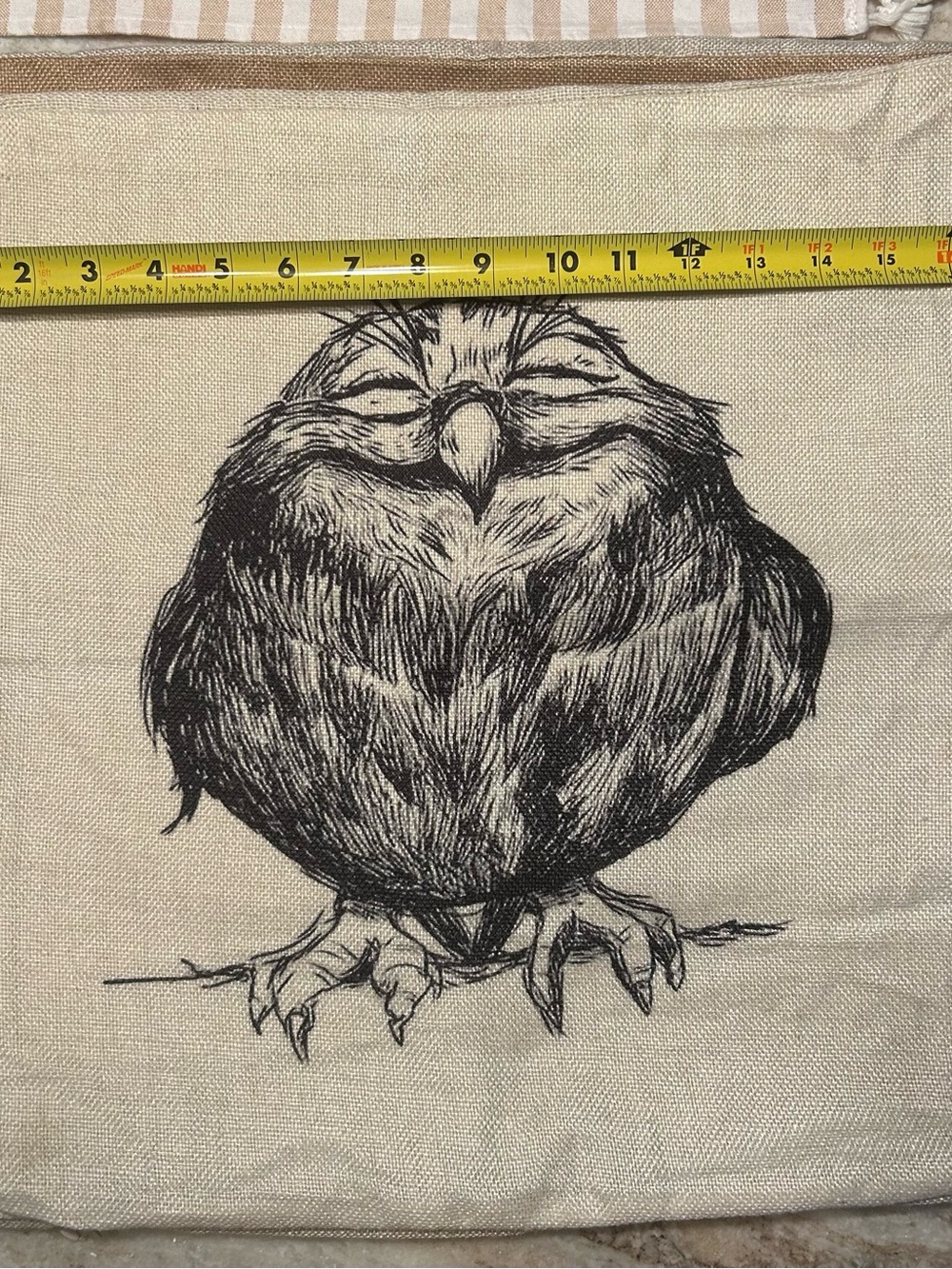 17” owl pillow cover